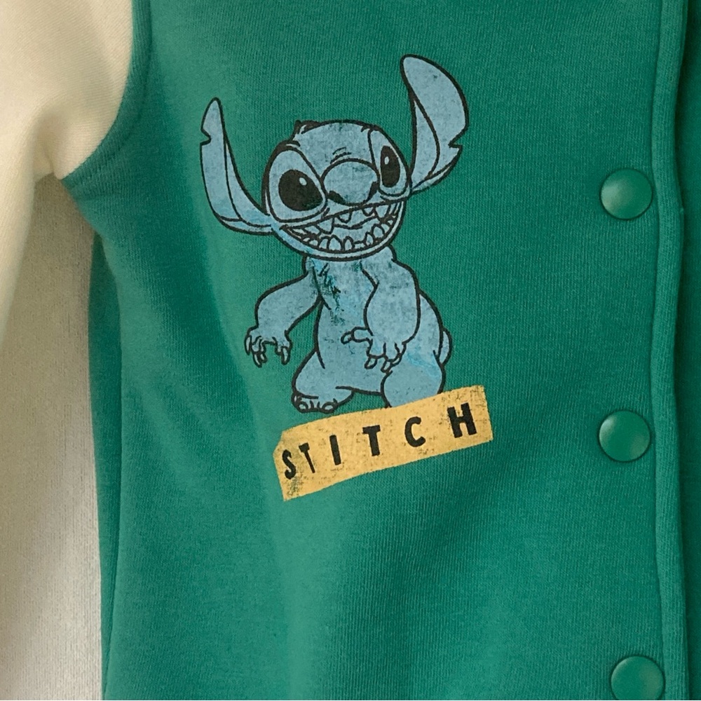 Disney Stitch Kids Toldder Jacket Green/White Sz XS - Picture 3 of 14